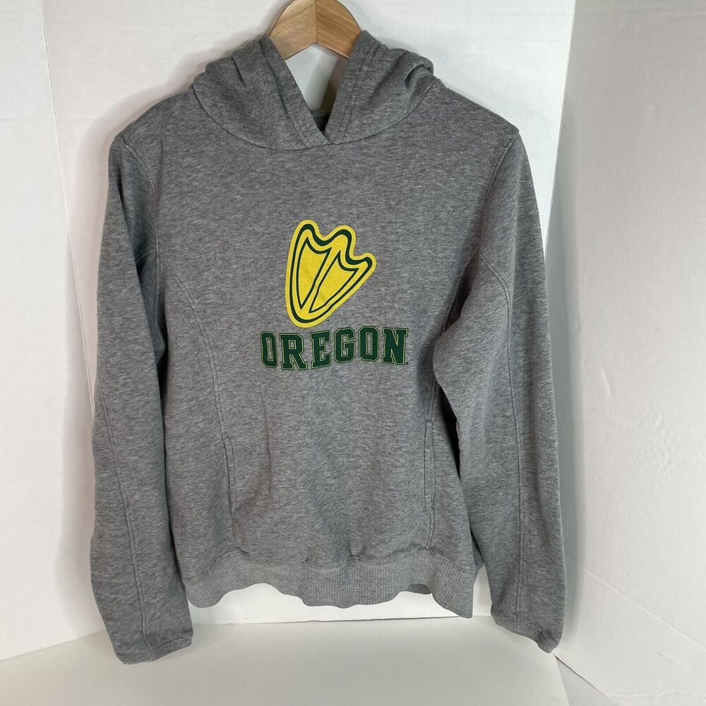 Oregon Ducks Hoodie Sweatshirt, Womens Large, Grey, Graphic, Soffe, Logo
